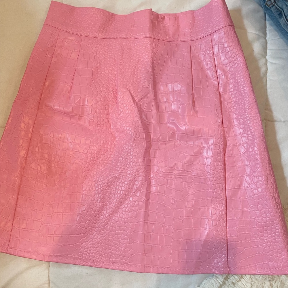 Pleather snakeskin skirt